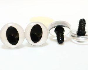 White disc 3D cat eyes black pupil  toy eyes with sinker washer 10mm-30mm option  for craft doll
