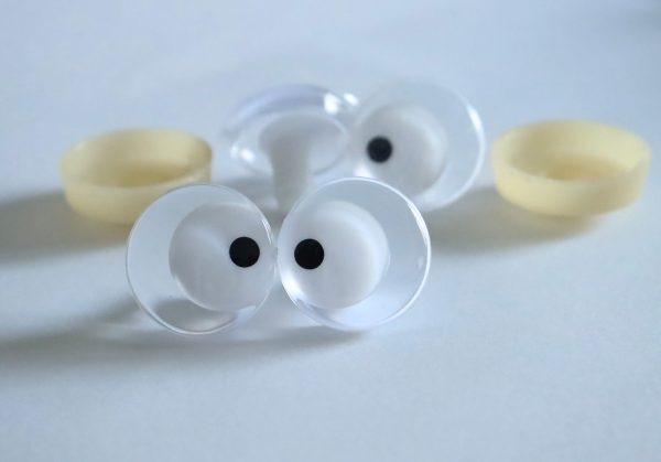 clear 25mm 3D offcentre white pupil with one dot Clear  toy eyes with sinker hard washer for diy craft doll eyes findings -masckaszem eyes - Image 2