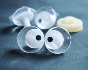 clear 25mm 3D offcentre white pupil with one dot Clear toy eyes with sinker hard washer for diy craft doll eyes findings -masckaszem eyes