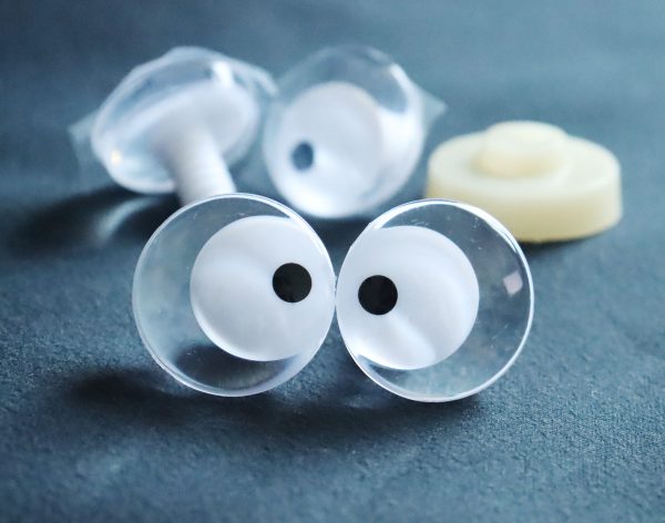 clear 25mm 3D offcentre white pupil with one dot Clear  toy eyes with sinker hard washer for diy craft doll eyes findings -masckaszem eyes
