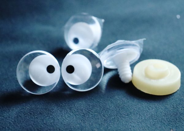 clear 25mm 3D offcentre white pupil with one dot Clear  toy eyes with sinker hard washer for diy craft doll eyes findings -masckaszem eyes - Image 3