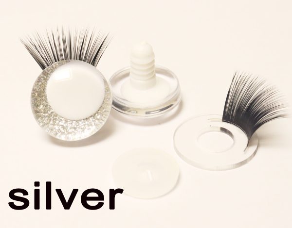 N19-mixed color 3D offcentre eyes white pupil clear toy eyes with eyelash tray with sinker washer 14mm-35mm option  for craft doll -masckaszem eyes - Image 18