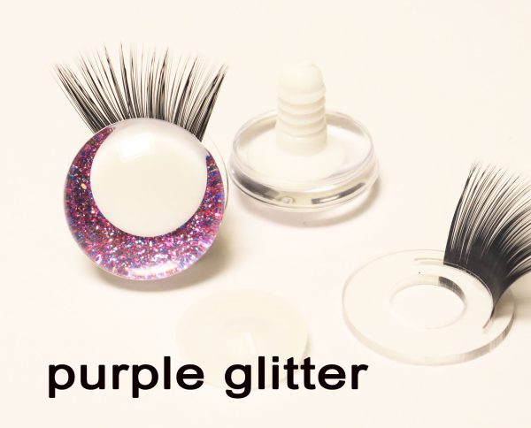 N19-mixed color 3D offcentre eyes white pupil clear toy eyes with eyelash tray with sinker washer 14mm-35mm option  for craft doll -masckaszem eyes - Image 19