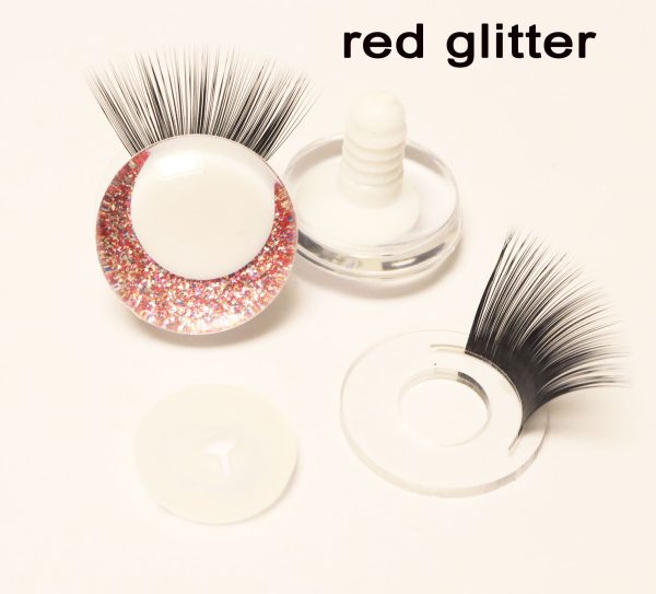 N19-mixed color 3D offcentre eyes white pupil clear toy eyes with eyelash tray with sinker washer 14mm-35mm option  for craft doll -masckaszem eyes - Image 21