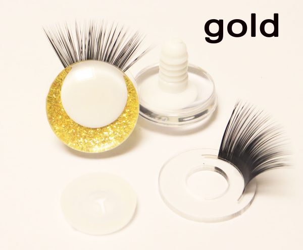 N19-mixed color 3D offcentre eyes white pupil clear toy eyes with eyelash tray with sinker washer 14mm-35mm option  for craft doll -masckaszem eyes - Image 22
