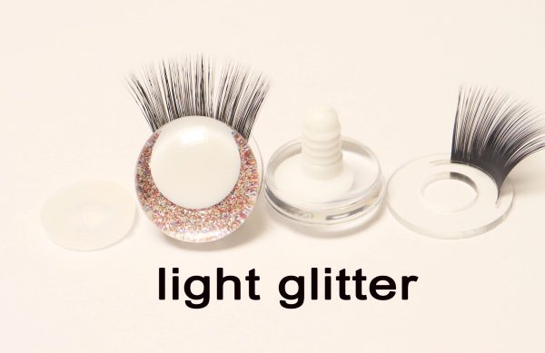 N19-mixed color 3D offcentre eyes white pupil clear toy eyes with eyelash tray with sinker washer 14mm-35mm option  for craft doll -masckaszem eyes - Image 23
