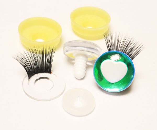 HC10-MIXED COLOR disc 25mm 3D heart white  pupil  toy eyes with sinker washer for diy craft doll findings - Image 3