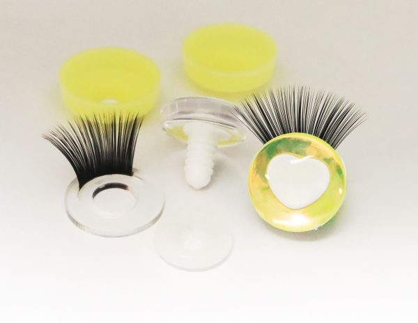 HC10-MIXED COLOR disc 25mm 3D heart white  pupil  toy eyes with sinker washer for diy craft doll findings - Image 4