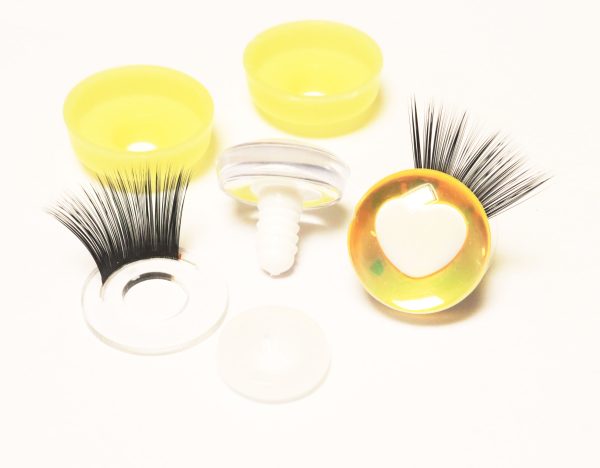 HC10-MIXED COLOR disc 25mm 3D heart white  pupil  toy eyes with sinker washer for diy craft doll findings - Image 7