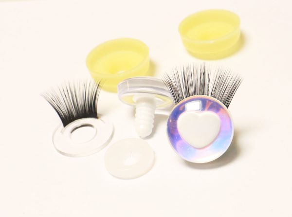 HC10-MIXED COLOR disc 25mm 3D heart white  pupil  toy eyes with sinker washer for diy craft doll findings - Image 10