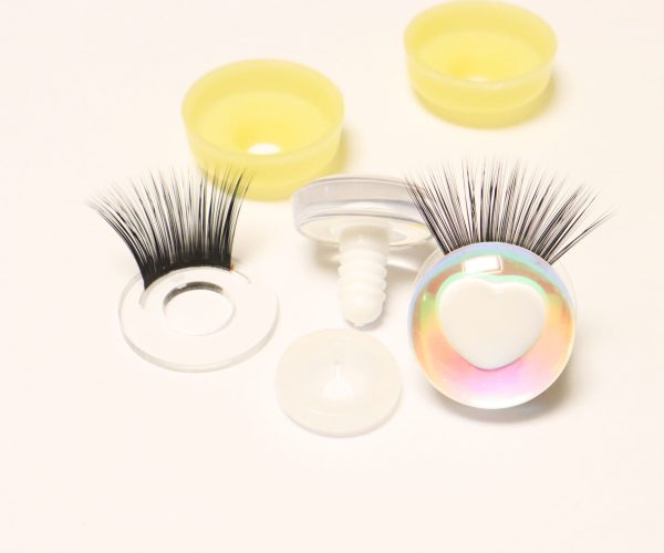 HC10-MIXED COLOR disc 25mm 3D heart white  pupil  toy eyes with sinker washer for diy craft doll findings - Image 11