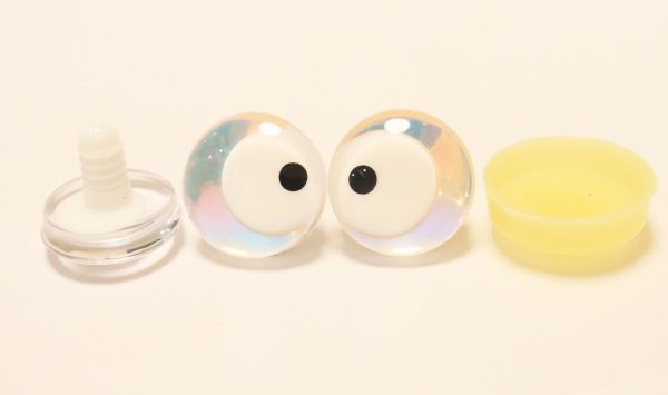 HC10-mixed color 25mm 3D offcentre white pupil with one dot Clear  toy eyes with sinker hard washer for diy craft doll eyes findings -masckaszem eyes - Image 3