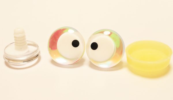 HC10-mixed color 25mm 3D offcentre white pupil with one dot Clear  toy eyes with sinker hard washer for diy craft doll eyes findings -masckaszem eyes - Image 7