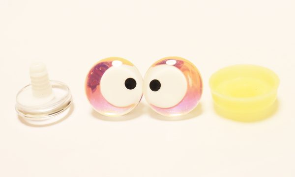 HC10-mixed color 25mm 3D offcentre white pupil with one dot Clear  toy eyes with sinker hard washer for diy craft doll eyes findings -masckaszem eyes - Image 8