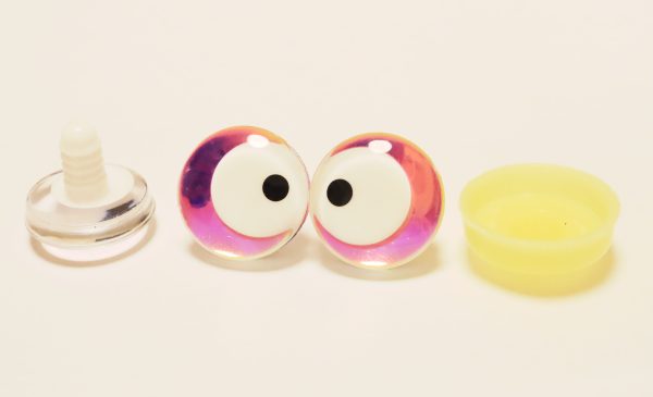 HC10-mixed color 25mm 3D offcentre white pupil with one dot Clear  toy eyes with sinker hard washer for diy craft doll eyes findings -masckaszem eyes - Image 9