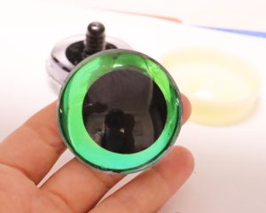 Hc10-green color 50mm 3D offcentre toy eyes with disc with sinker hard washer for diy craft doll findings