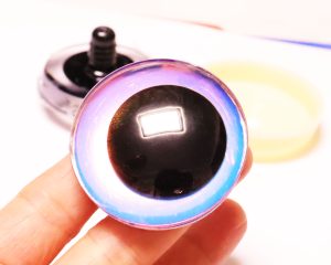 Hc10-light purple color 50mm 3D offcentre toy eyes with disc with sinker hard washer for diy craft doll findings