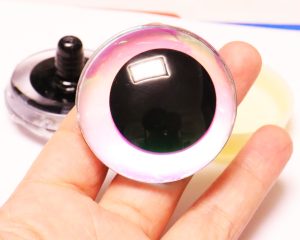 Hc10-pink color 50mm 3D offcentre toy eyes with disc with sinker hard washer for diy craft doll findings