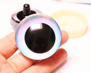 Hc10-light blue color 50mm 3D offcentre toy eyes with disc with sinker hard washer for diy craft doll findings