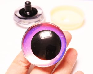 Hc10-purple color 50mm 3D offcentre toy eyes with disc with sinker hard washer for diy craft doll findings