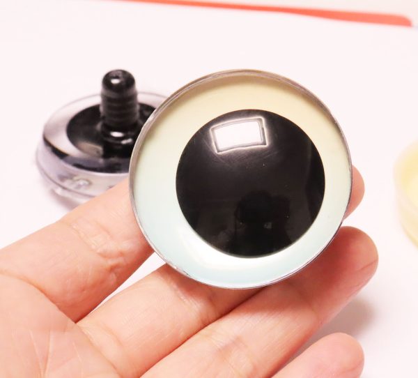 C10-mixed color 50mm 3D offcentre toy eyes with disc with sinker hard washer for diy craft doll findings - Image 2