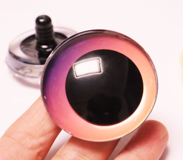 C10-08 50mm 3D offcentre toy eyes with disc with sinker hard washer for diy craft doll findings