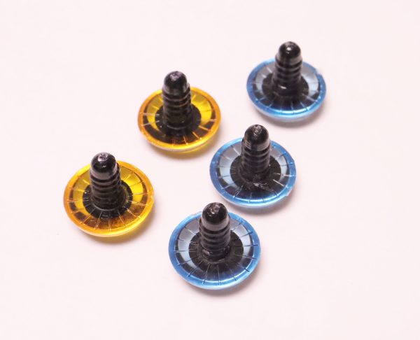 20mm blue yellow round striped toy  eyes doll safety eyes with hard washer - Image 2