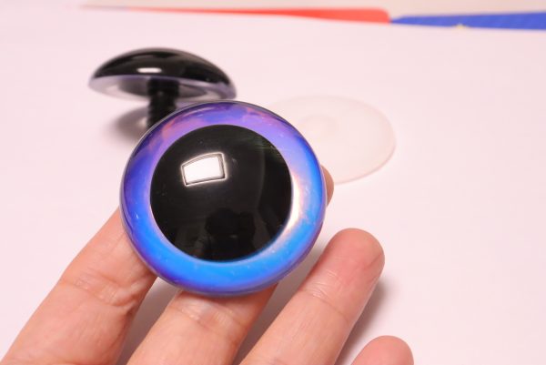 HC10-mixed color 30mm-40mm-45mm-50mm-60mm round clear crystal eyes with hard washer for diy plush doll findings - Image 3