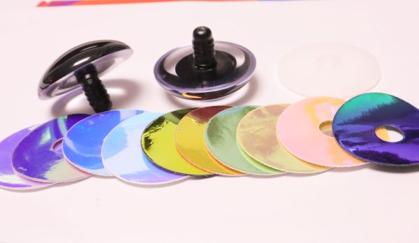 HC10-mixed color 30mm-40mm-45mm-50mm-60mm round clear crystal eyes with hard washer for diy plush doll findings - Image 11