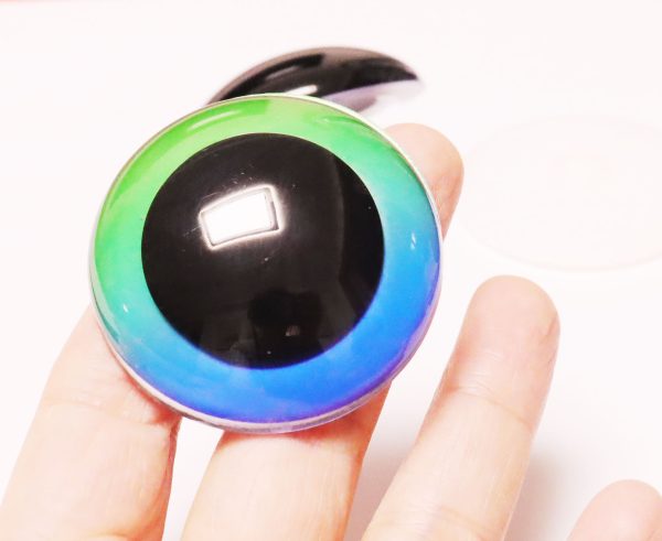 C10-mixed color 30mm-40mm-45mm-50mm-60mm round clear crystal eyes with hard washer for diy plush doll findings