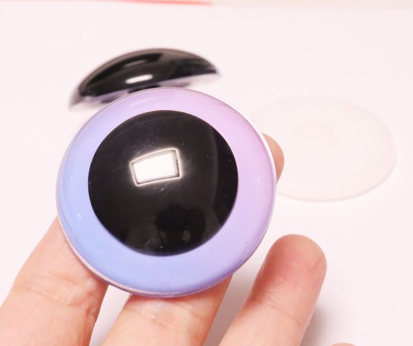 C10-mixed color 30mm-40mm-45mm-50mm-60mm round clear crystal eyes with hard washer for diy plush doll findings - Image 3