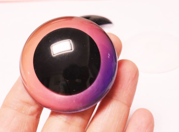 C10-mixed color 30mm-40mm-45mm-50mm-60mm round clear crystal eyes with hard washer for diy plush doll findings - Image 4
