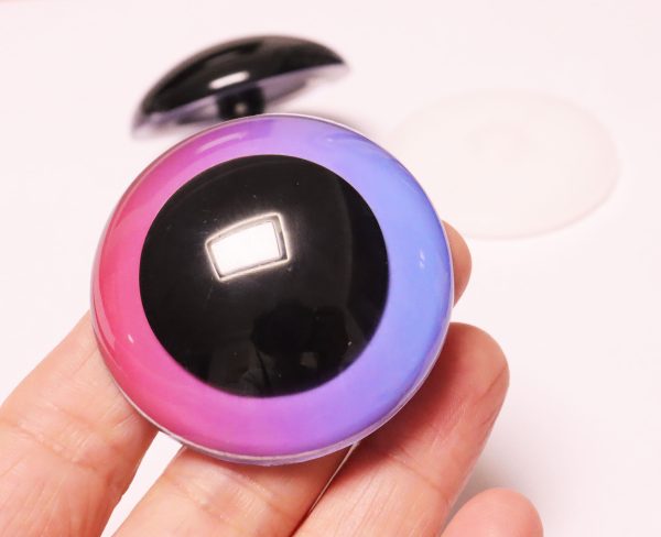 C10-mixed color 30mm-40mm-45mm-50mm-60mm round clear crystal eyes with hard washer for diy plush doll findings - Image 6