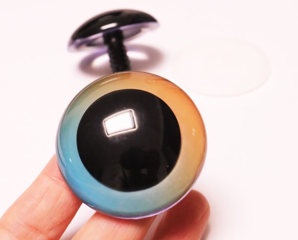 C10-mixed color 30mm-40mm-45mm-50mm-60mm round clear crystal eyes with hard washer for diy plush doll findings - Image 7