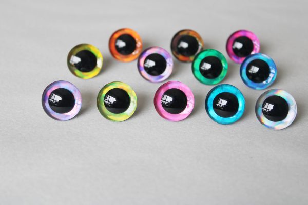 D12-mixed color disc  9mm-35mm  3D Centre toy eyes with hard washer for diy craft plush doll findings--color option - Image 3