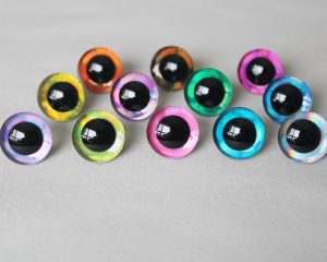 D12-mixed color disc 9mm-35mm 3D Centre toy eyes with hard washer for diy craft plush doll findings--color option