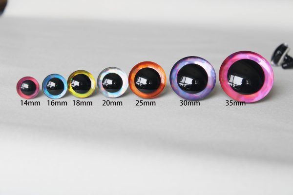 D12-mixed color disc  9mm-35mm  3D Centre toy eyes with hard washer for diy craft plush doll findings--color option - Image 4