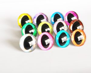 D12-Mixed color disc 3D cat eyes black pupil  toy eyes with sinker washer 10mm-30mm option  for craft doll