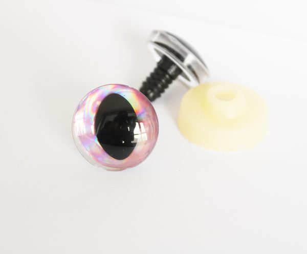 D12-Mixed color disc 3D cat eyes black pupil  toy eyes with sinker washer 10mm-30mm option  for craft doll - Image 10
