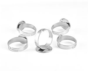 12mm flat pad stainless ring base for glass bottle jewelry findings