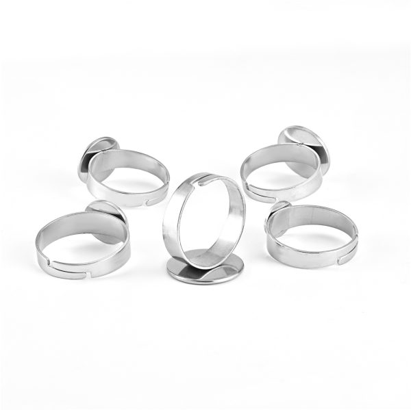 12mm flat pad stainless ring base for glass bottle jewelry findings