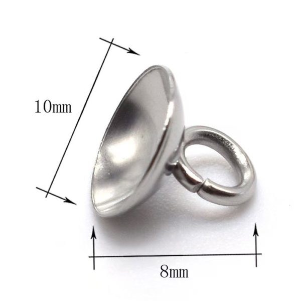 4mm/5mm/6mm/8mm/10mm bowl stainless top connector for pendant jewelry findings - Image 3