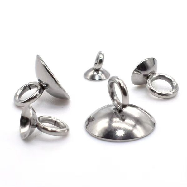 4mm/5mm/6mm/8mm/10mm bowl stainless top connector for pendant jewelry findings