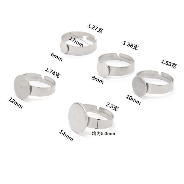 12mm flat pad stainless ring base for glass bottle jewelry findings - Image 2
