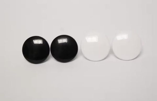 4mm -30mm Black White Flat Round Toy Eyes with Handpress Washer for Doll Accessories Size Color Option