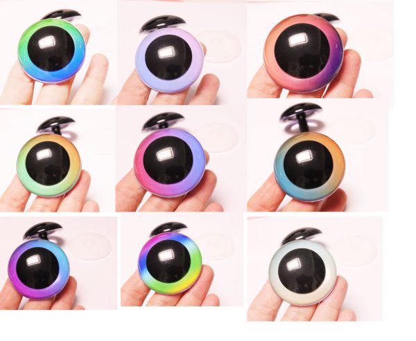 C10-mixed color 30mm-40mm-45mm-50mm-60mm round clear crystal eyes with hard washer for diy plush doll findings - Image 12