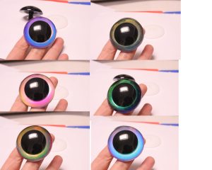 HC10-mixed color 30mm-40mm-45mm-50mm-60mm round clear crystal eyes with hard washer for diy plush doll findings