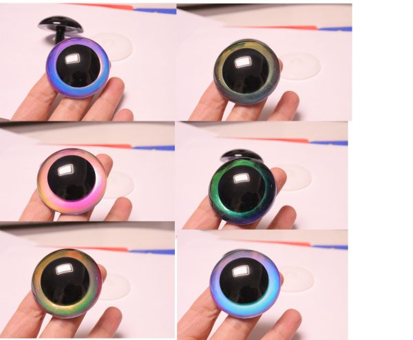 HC10-mixed color 30mm-40mm-45mm-50mm-60mm round clear crystal eyes with hard washer for diy plush doll findings